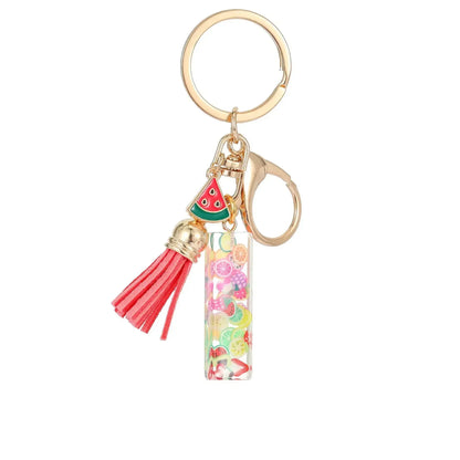 Personalized A-Z Key Ring Buckle Chains Y2k New Fruit Resin Keychain 26 Letter Pendant Fresh Cute Keyring Alphabet Initial Gift