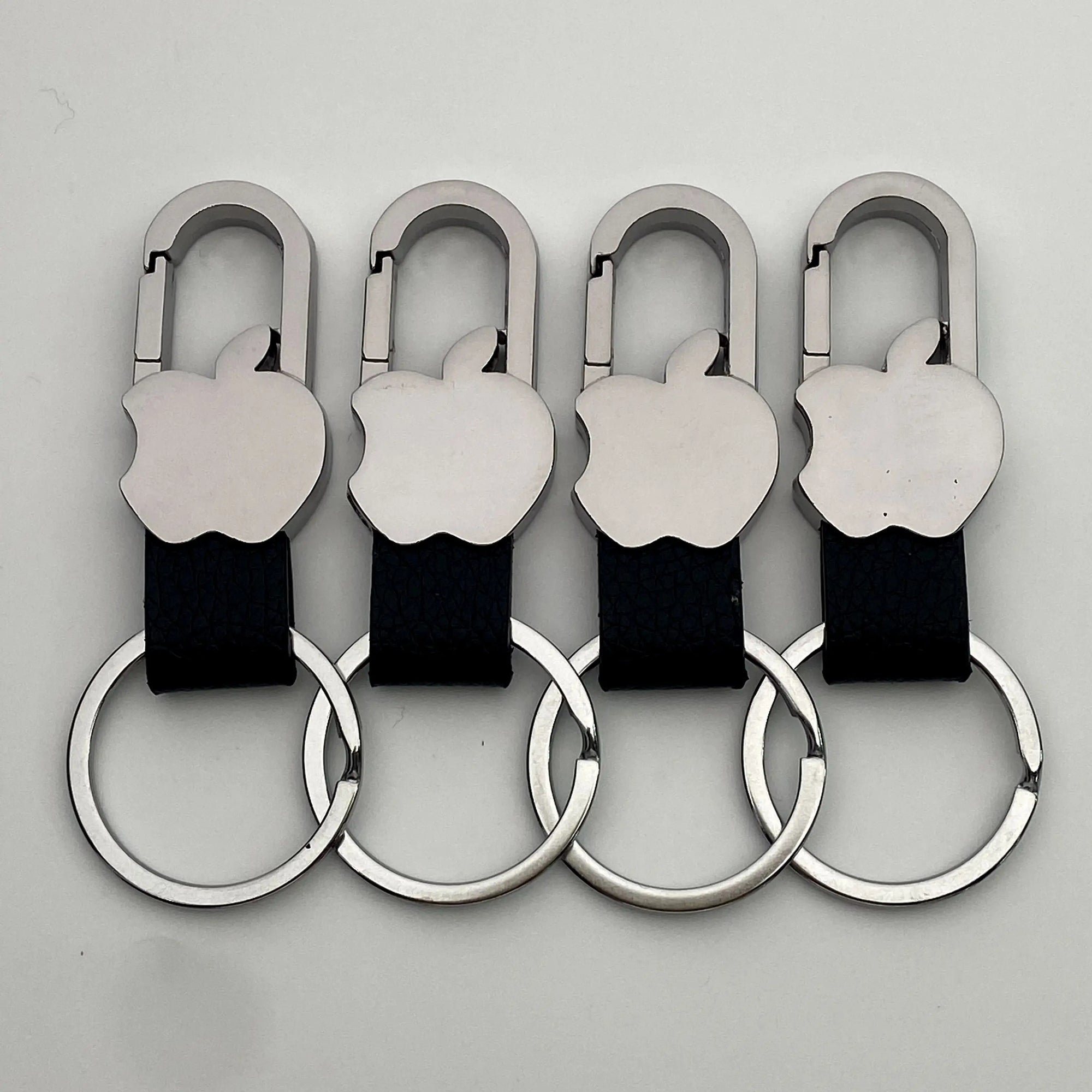 1/4PCS Personalized Leather Splicing Waist Hanging Car Keychain Metal Key Ring Chain Motorcycle Keyring Accessories for Man Gift
