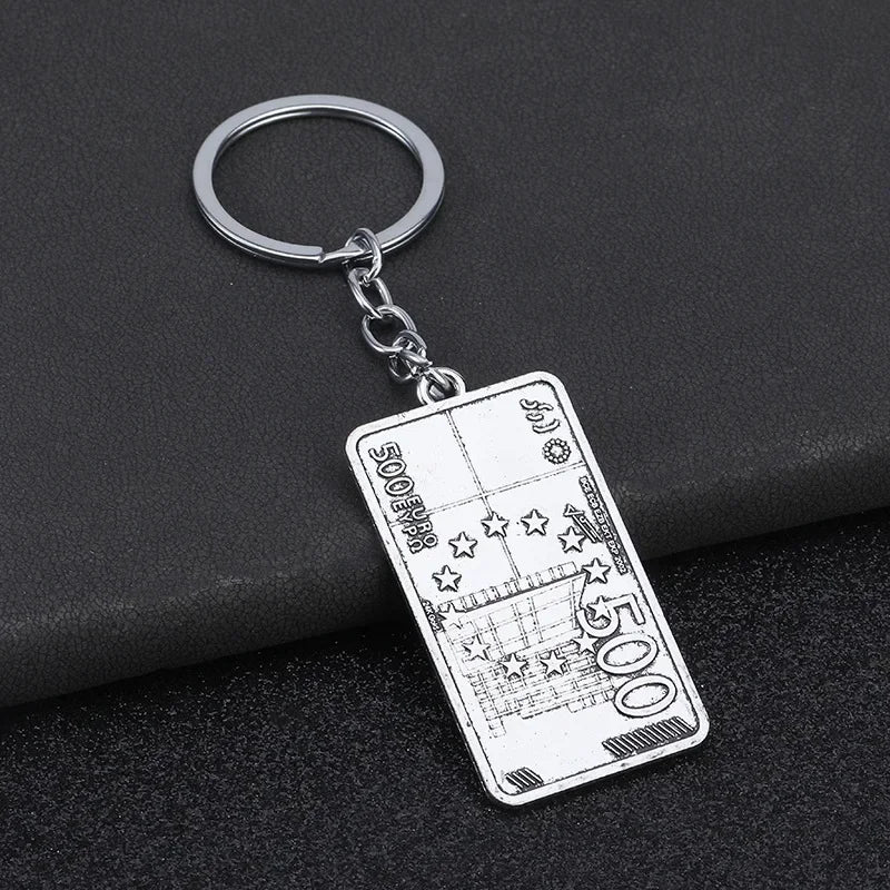 Metal Euro Style Luck Wealth Keychain Originality Pendant Personalization Keyring Car Moto Backpack Key Chain Ring Gift