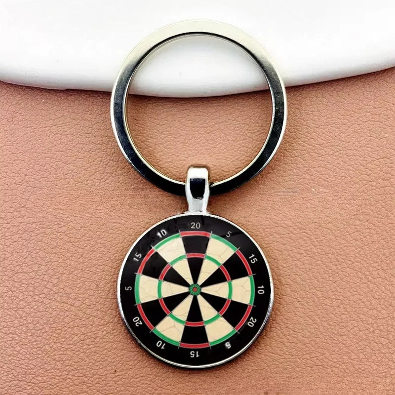 Creative Fashion Dart Target Keychain Retro Time Gemstone Keyring Metal Pendant Car Moto Key Chain Ring Gift