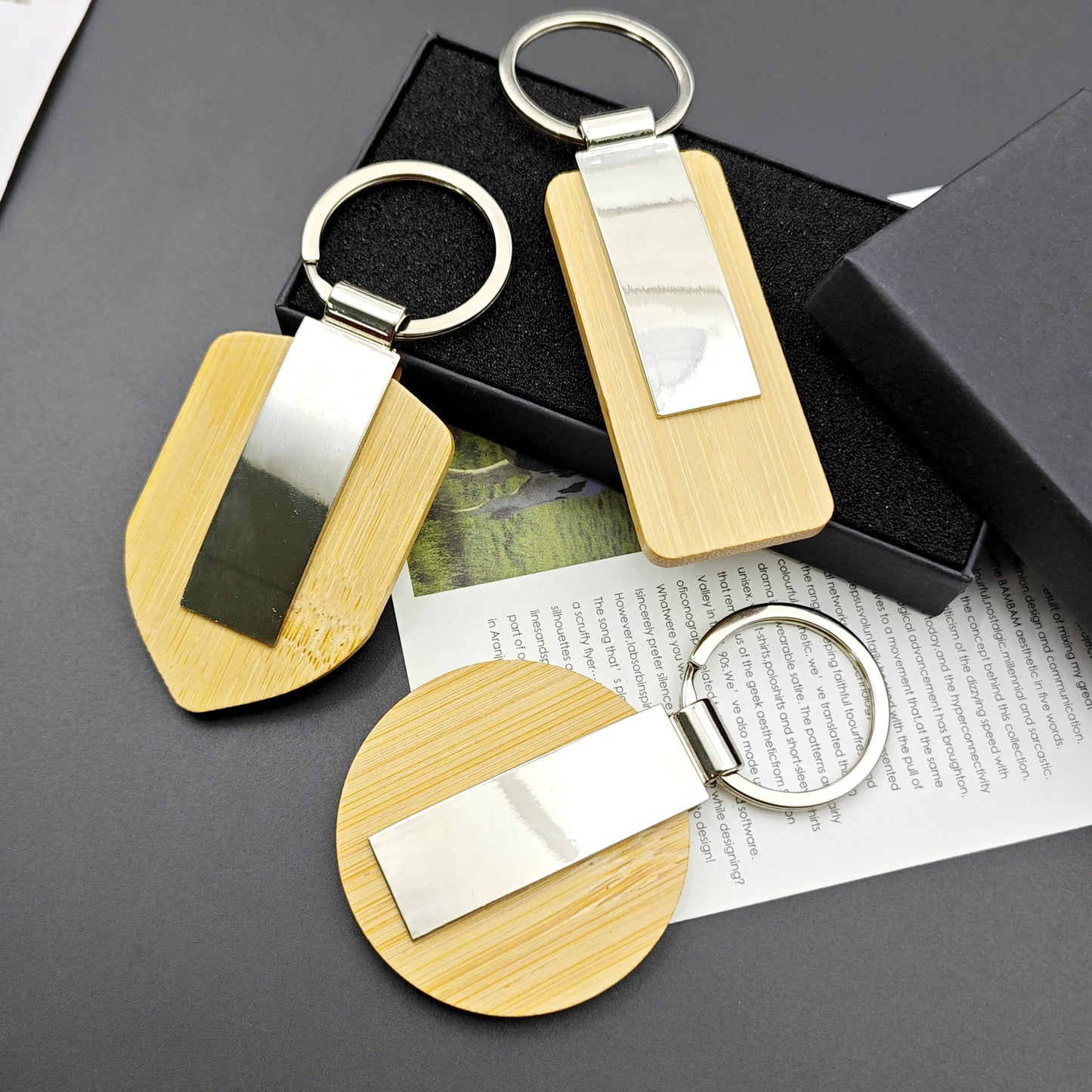 Custom Name Laser Engraved Logo Keychain Shield Circle Rectangle Keyring Home Metal Autos Key Chain Ring Individualization Gift