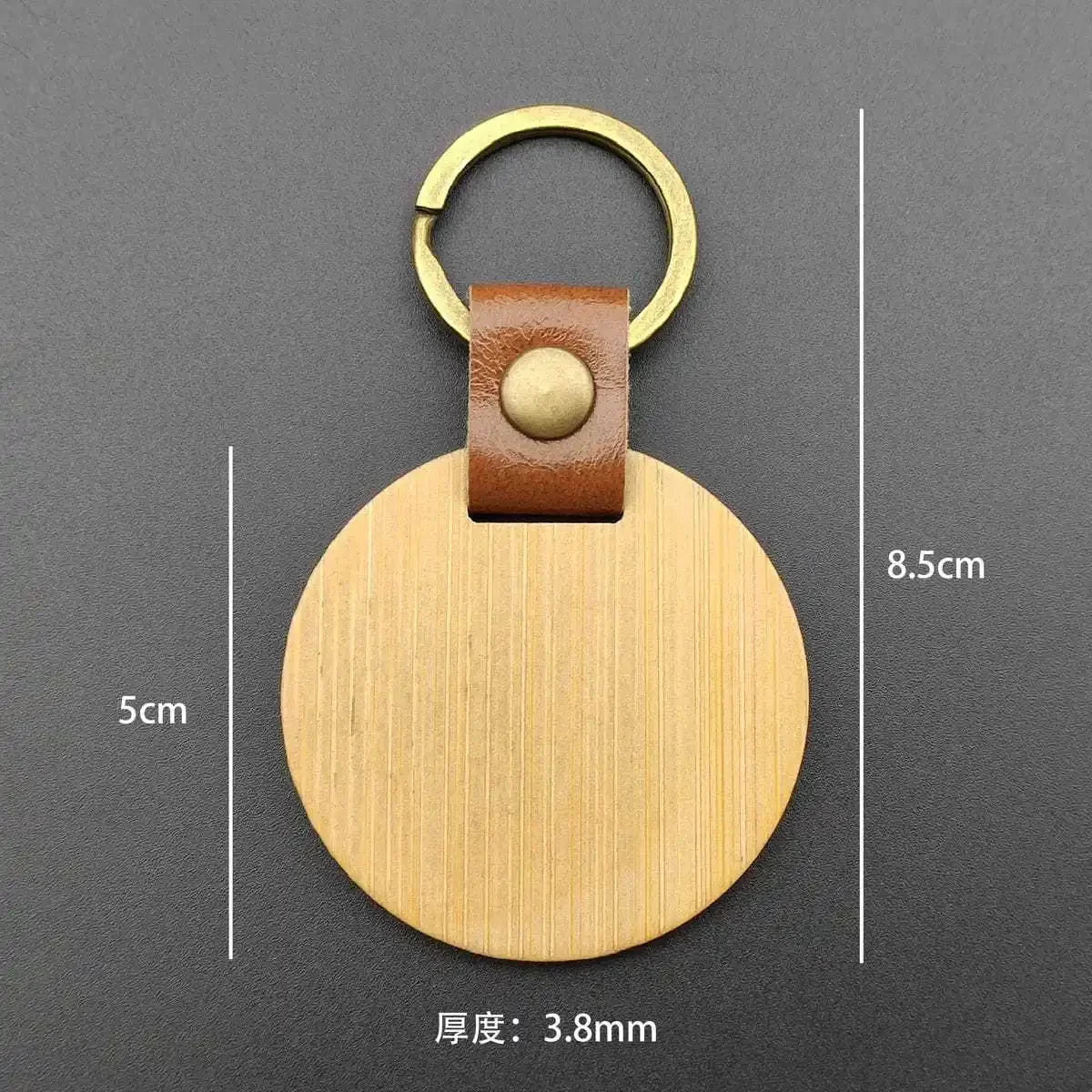 Custom Logo Name Wood Leather Keychain Shield House Circle Rectangle Keyring Key Chain Ring Individualization Originality Gift