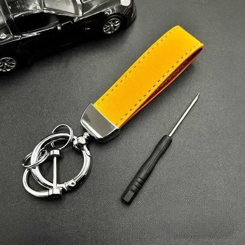 50PCS Custom Name Logo Leather Car Moto Keychain Personalized for Men and Women Keyring Creative Simple Key Chains Ring Gift
