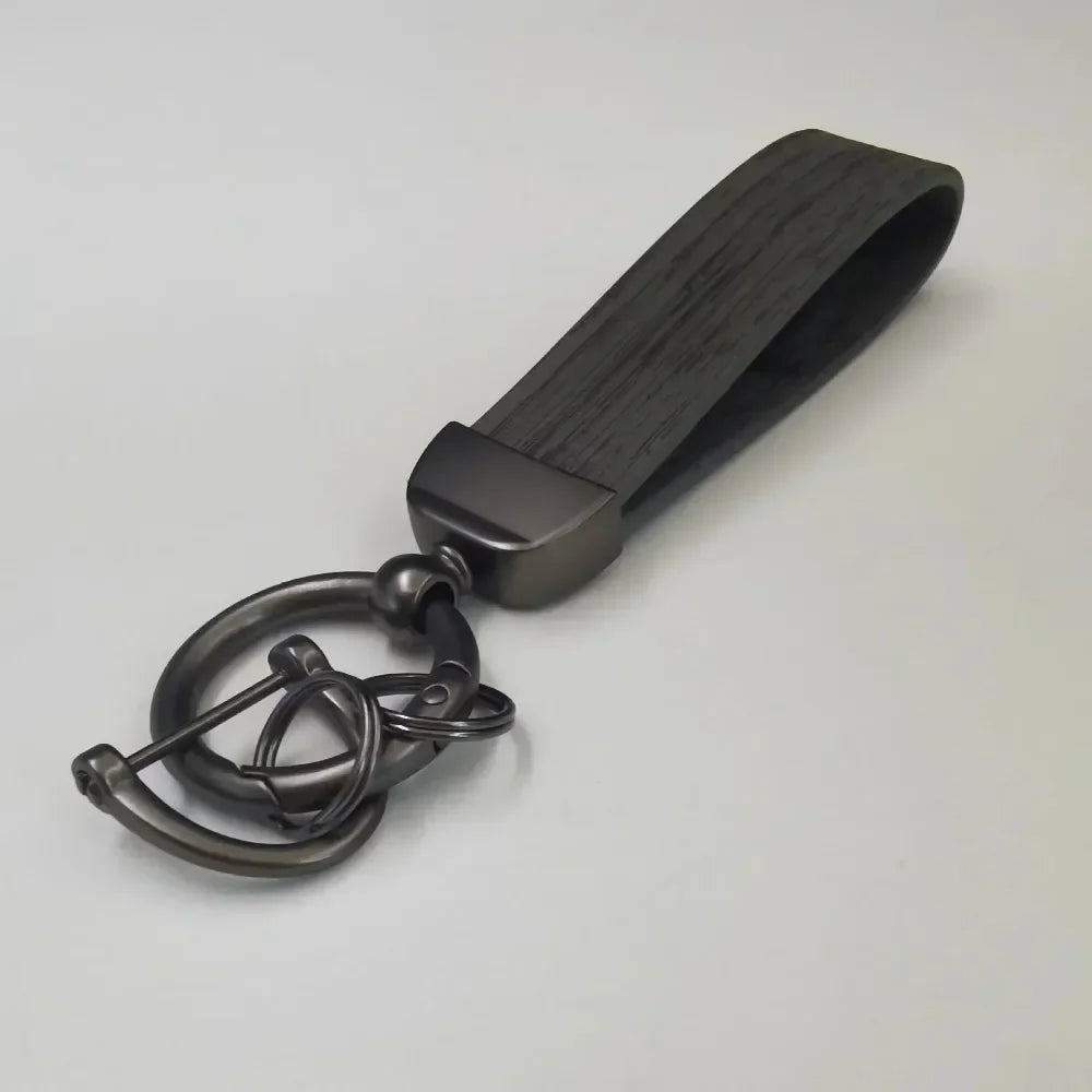 Custom Logo Name Tree Wood Grain Texture Car Moto Keychain Simple and Fashionable Keyring Key Chain Ring Bag Metal Pendant Gift