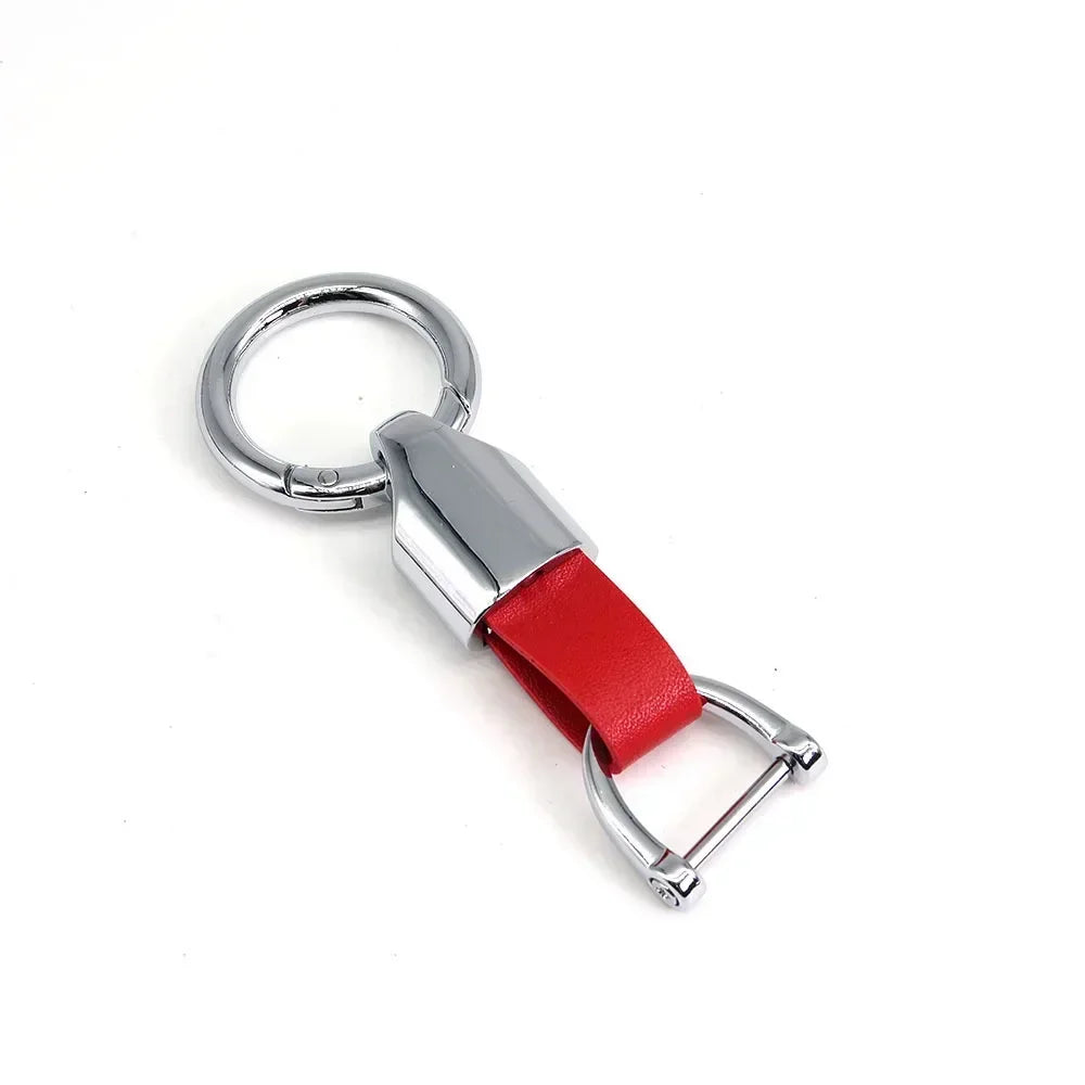 New Fashion Personalized Custom Logo Name Metal Waist Hanging KeyChain Leather Keyring Men Women Key Chain Buckle Ring Gift