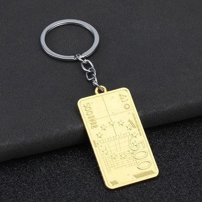 Metal Euro Style Luck Wealth Keychain Originality Pendant Personalization Keyring Car Moto Backpack Key Chain Ring Gift