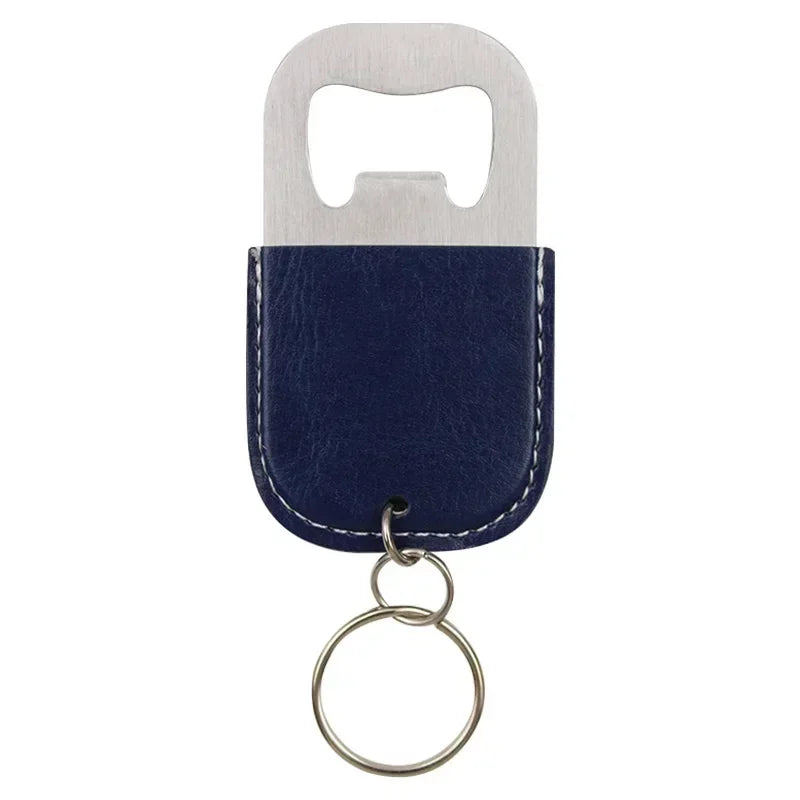 Individualization Metal Custom Logo Name Keychain Bottle Opener Leather Originality Keyring Car Key Chain Ring Laser Gift
