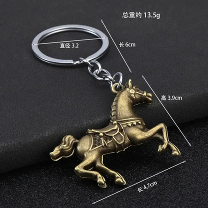 Personalization Originality Keychain 3D Three-dimensional War-horse Pendant Keyring Backpack Metal Badge Key Chain Ring Gift