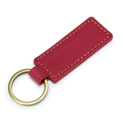 Customized Name Logo Multi Solid Color Retro and Minimalist Leather KeyChain Car Motorcycle Family Keyring Men and Women Gift