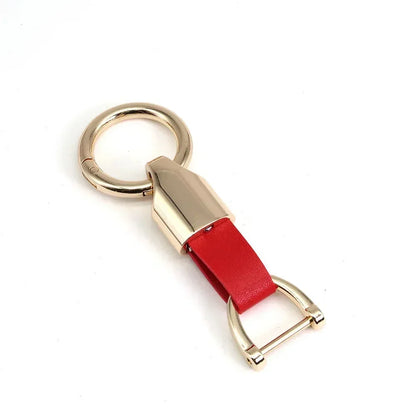 New Fashion Personalized Custom Logo Name Metal Waist Hanging KeyChain Leather Keyring Men Women Key Chain Buckle Ring Gift
