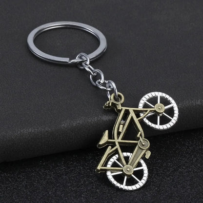 Metal 3D Three-dimensional Keychain Bicycle Backpack Originality Personalization Keyring Adventure Badge Key Chain Ring Gift