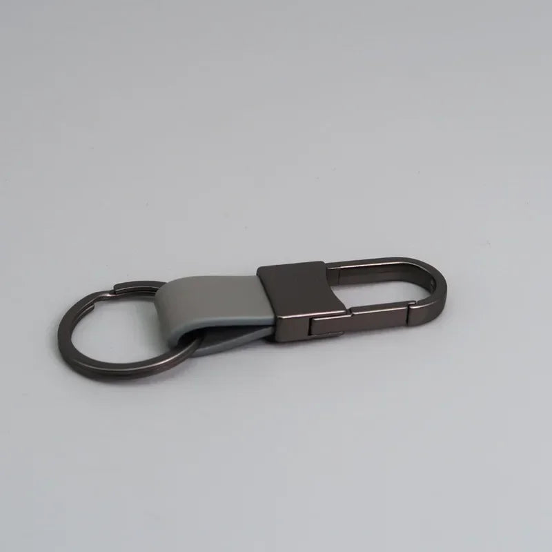 Custom Logo Name Simplicity Matte Finish Metal Leather Keychain with Laser Engraved Keyring Key Ring Chains  Creative for Gif