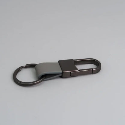 Custom Logo Name Simplicity Matte Finish Metal Leather Keychain with Laser Engraved Keyring Key Ring Chains  Creative for Gif