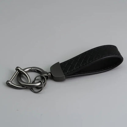 Creative Trendy Pendant Leather Keychain Accessories Net-like Metal Keyring Custom Name Text Logo Car Moto Key Chain Ring Gift