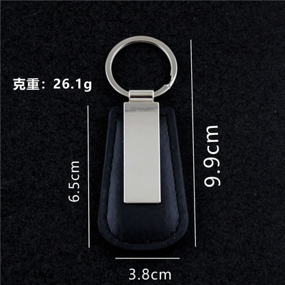 Custom LOGO Name Metal Leather Keychain Car Moto Keyring Motorcycle Pendant Key Chain Ring Gift