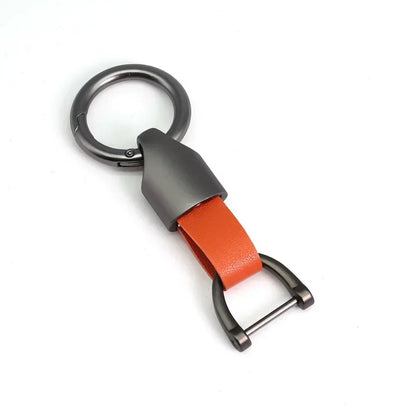New Fashion Personalized Custom Logo Name Metal Waist Hanging KeyChain Leather Keyring Men Women Key Chain Buckle Ring Gift