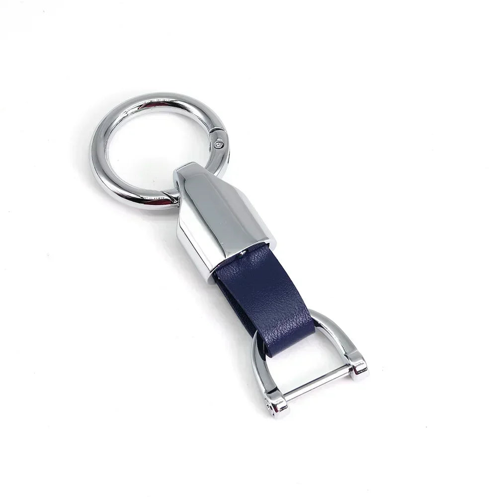 New Fashion Personalized Custom Logo Name Metal Waist Hanging KeyChain Leather Keyring Men Women Key Chain Buckle Ring Gift