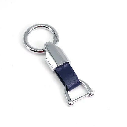 New Fashion Personalized Custom Logo Name Metal Waist Hanging KeyChain Leather Keyring Men Women Key Chain Buckle Ring Gift