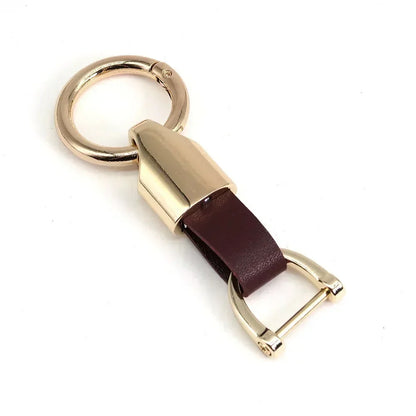 New Fashion Personalized Custom Logo Name Metal Waist Hanging KeyChain Leather Keyring Men Women Key Chain Buckle Ring Gift