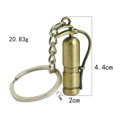 Custom Logo Mini Extinguisher Keychain Creative Metal Fire Fire Fighting Gift Key Chain Car Laser Engraving for Men Lover Gift