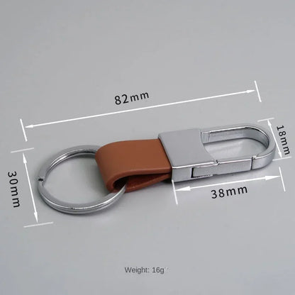 Custom Logo Name Simplicity Matte Finish Metal Leather Keychain with Laser Engraved Keyring Key Ring Chains  Creative for Gif