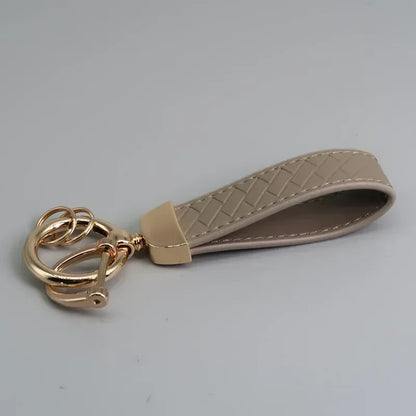 Creative Trendy Pendant Leather Keychain Accessories Net-like Metal Keyring Custom Name Text Logo Car Moto Key Chain Ring Gift