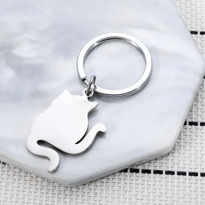 Popular Black and White Cat Keychain Couple Pendant Custom Logo Name Keyring Key Ring Buckle Chain Backpack Car Motorcyle Gift