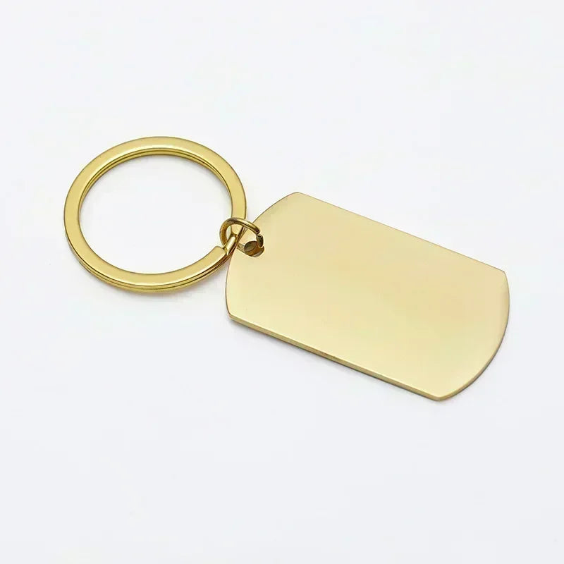 Wholesale 25PCS Customized LOGO Name Keychain Laser Carving Pendant Motorcycle Car Keyring Key Ring Chain Gift