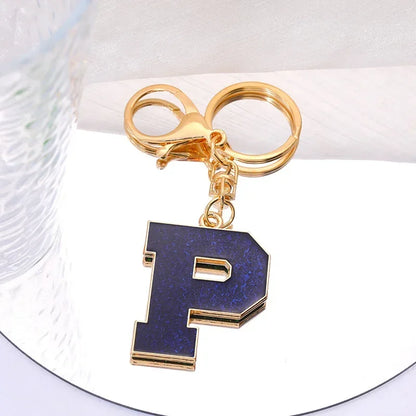 Fashion Bag Pendant Keychain A-Z Initials Keyring for Couples Metal Pendant DIY Gift for Men Women 26 Alphabet Accessories Gift