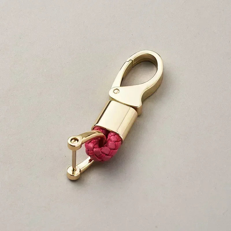 Custom Logo Name Fashionable Woven Rope Keychain Personalized Horseshoe Buckle Car Keyring Women Men Key Ring Chain Gift