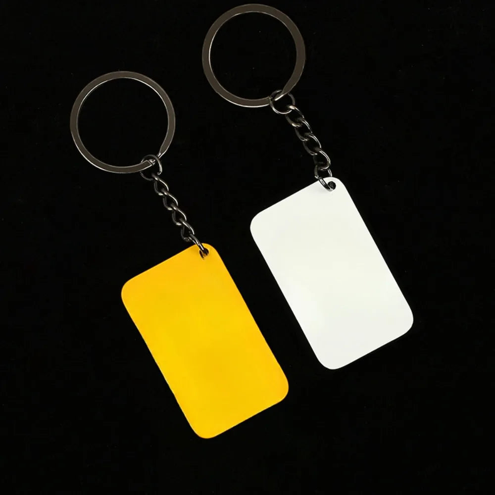 Creative Keychain Custom Logo Name Laser Engraving Metal Pendant Car Moto Key Chain Ring Characters Keyring Gift