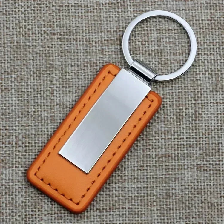 Hot Custom Name Logo Metal Stainless Steel for Car Moto Keychain Men and Women Keyring Leather Engraved Engraving Key Chain Gift