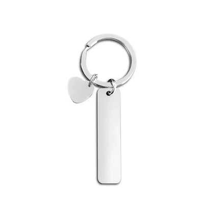 New style Stainless Steel Custom Logo Name Keychain Rectangular Hang Tag Metal Key Ring Advertising Holiday Engraved laser Gift