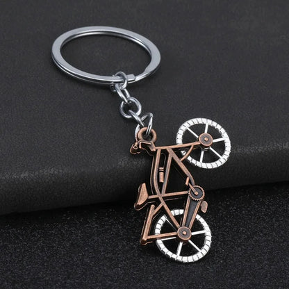 Metal 3D Three-dimensional Keychain Bicycle Backpack Originality Personalization Keyring Adventure Badge Key Chain Ring Gift