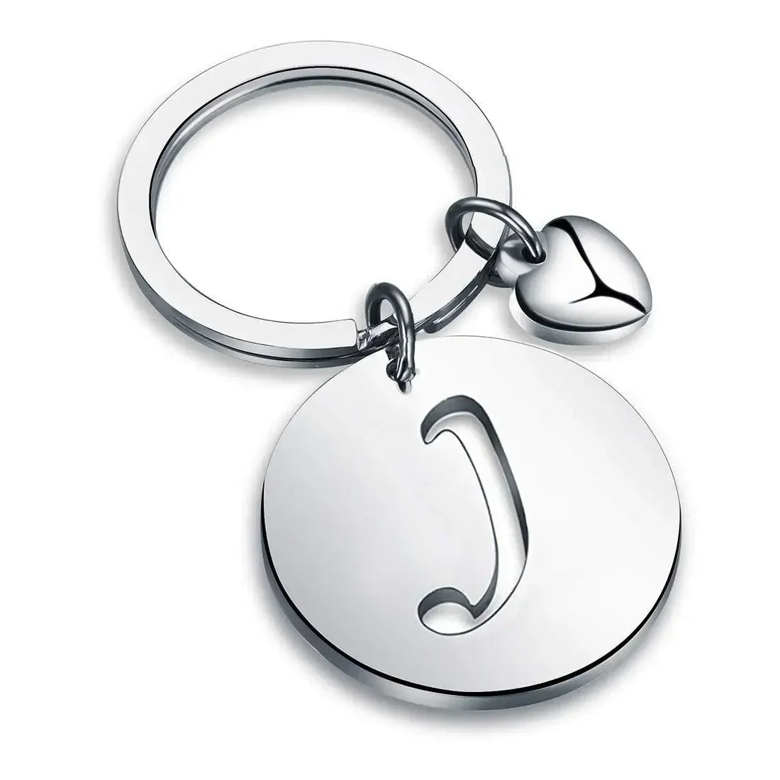 1PCS/2PCS Popular A-Z  Round Brand Stainless Steel Keychain 26 Letter Keyring  Pendant Key Ring Buckle Chains for Car Moto Gift