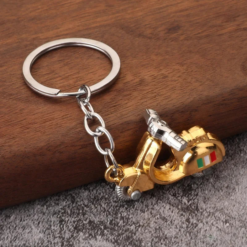 Electric Vehicle Creative Keychain Small Metal Moto Personalized Keyring Electric Motorcycle Car Key Chain Ring Gift