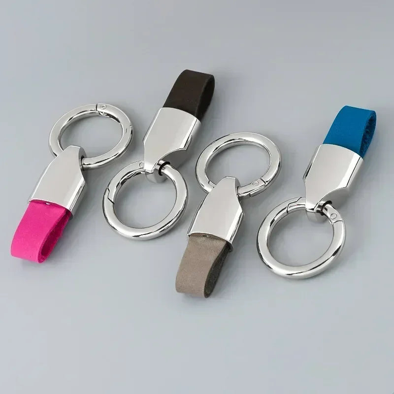 Retro Vintage Personalized Keyring Custom Logo Name Car Key Chain Laser Engrave Nubuck Leather Keychain for Men and Women Gift