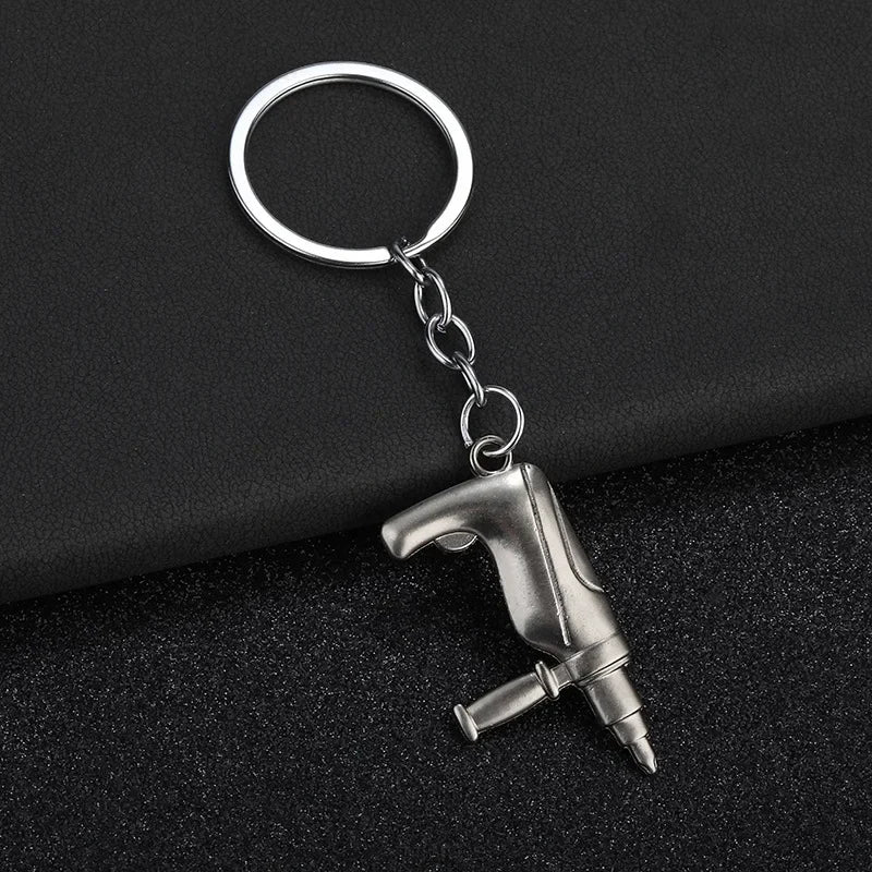 Pretend Play Set Mini Construction Multi Small Tools Metal Keychain Assorted Designs for Creative Play Gift DIY Toy Car Keyring