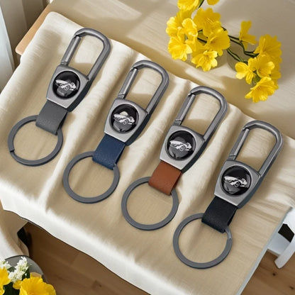 Custom Logo Name Leather Wear Keychain for Men Woman Prevent Simplicity Keyring Loss Creative Metal Car Moto Key Chain Ring Gift