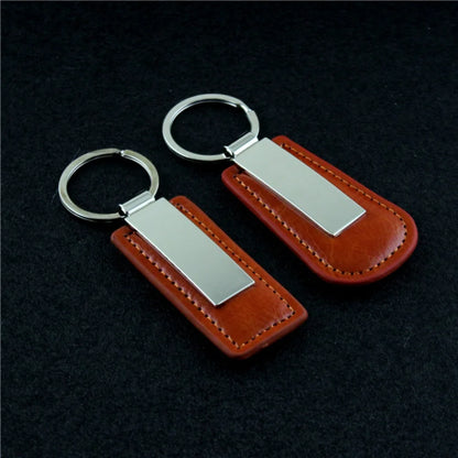 Custom LOGO Name Metal Leather Keychain Car Moto Keyring Motorcycle Pendant Key Chain Ring Gift