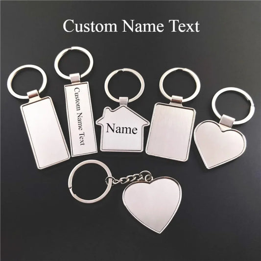 Custom Name Couple Keychain Anniversary Gift for Boyfriend Him Her Stainless Steel Key Ring Laser Engraved Sided Text Keyring
