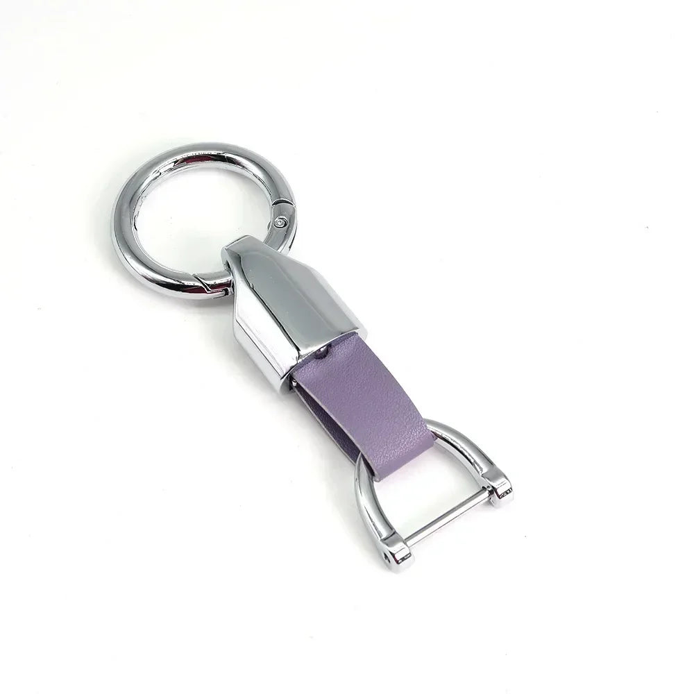New Fashion Personalized Custom Logo Name Metal Waist Hanging KeyChain Leather Keyring Men Women Key Chain Buckle Ring Gift