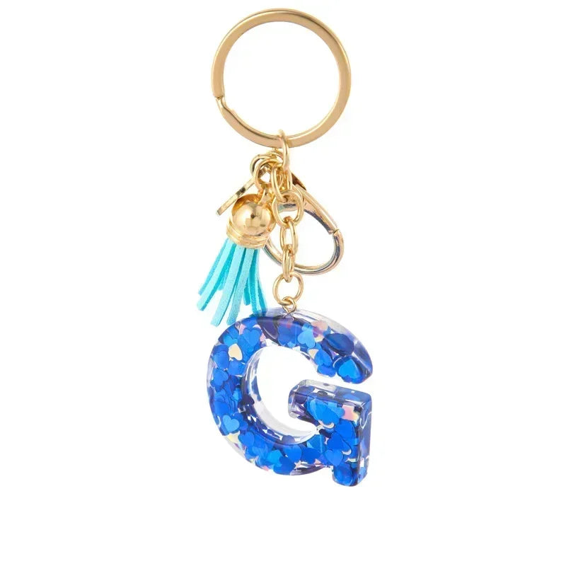 New Personalized 26 Letter Keyring Blue Y2k Cute Love Butterfly Keychain for Bag Acrylic Pendant Key Ring Chain Gift