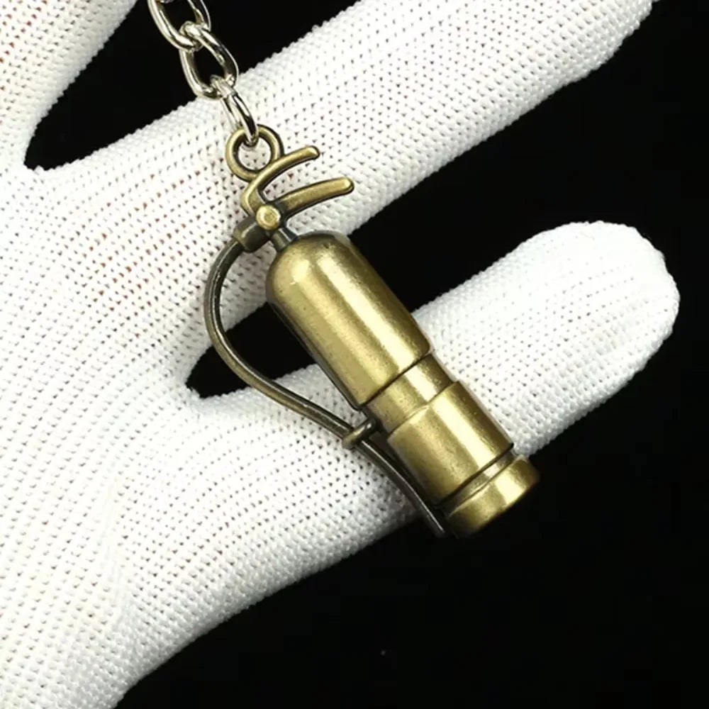 Custom Logo Mini Extinguisher Keychain Creative Metal Fire Fire Fighting Gift Key Chain Car Laser Engraving for Men Lover Gift