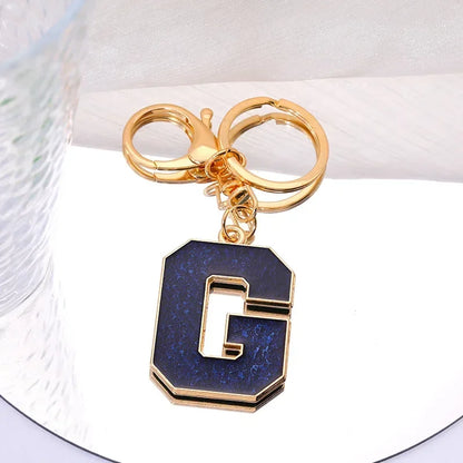 Fashion Bag Pendant Keychain A-Z Initials Keyring for Couples Metal Pendant DIY Gift for Men Women 26 Alphabet Accessories Gift