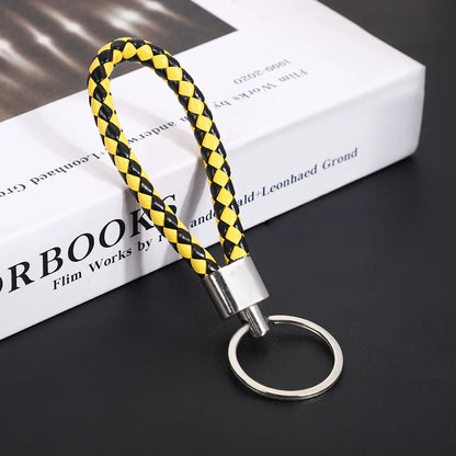 Originality PU Leather Metal Organization Rope Keychain Personality Custom Name Text Keyring Car Moto Key Ring Chain Gift