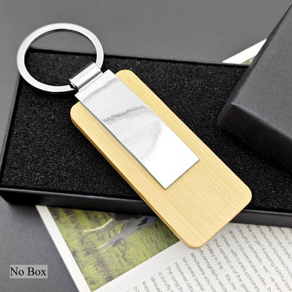 Custom Name Laser Engraved Logo Keychain Shield Circle Rectangle Keyring Home Metal Autos Key Chain Ring Individualization Gift