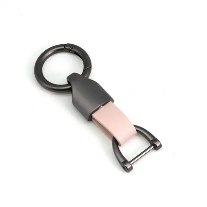 New Fashion Personalized Custom Logo Name Metal Waist Hanging KeyChain Leather Keyring Men Women Key Chain Buckle Ring Gift