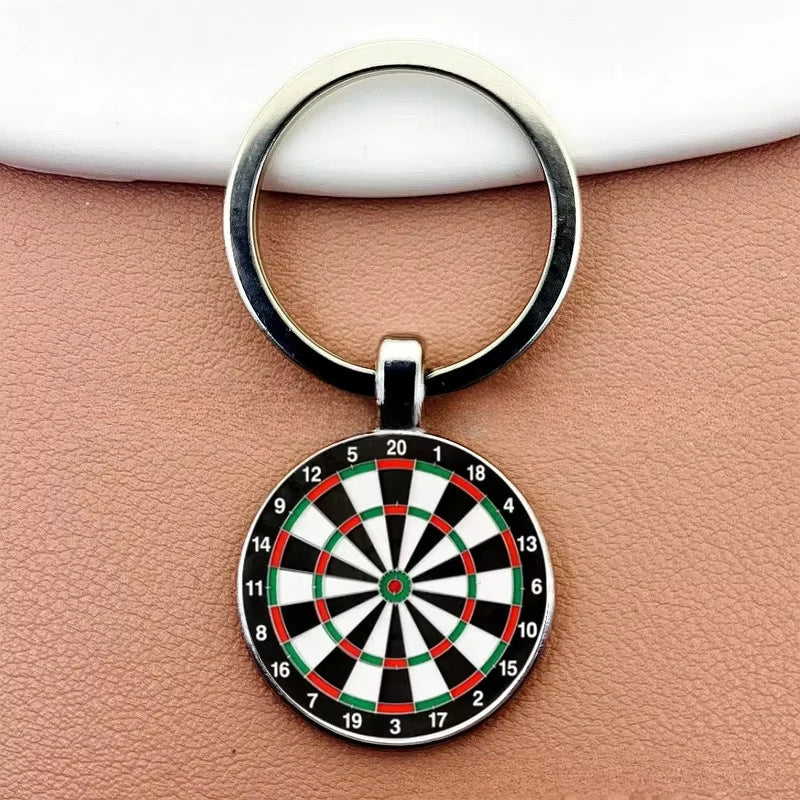 Creative Fashion Dart Target Keychain Retro Time Gemstone Keyring Metal Pendant Car Moto Key Chain Ring Gift