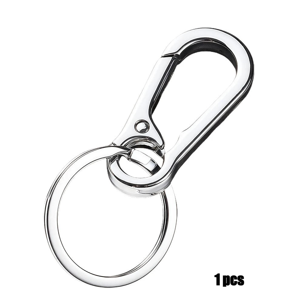 1/4PCS Personalized Leather Splicing Waist Hanging Car Keychain Metal Key Ring Chain Motorcycle Keyring Accessories for Man Gift